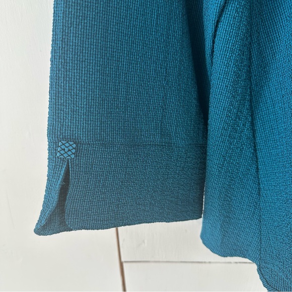 Habitat Textured Button-Up Swing Top Sz L Teal Blue - Picture 7 of 10